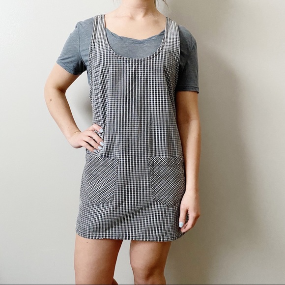 Vintage Dresses & Skirts - Vintage 90s Grass Raggs Check Overall Dress